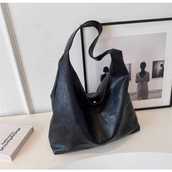 Retro bag women's fashion casual underarm bag large capacity commuter one-shoulder tote bag - Image 2